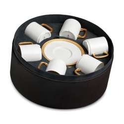 Espresso skodelica+ krožnik 6-delni set v darilni embalaži Gold/Platinum