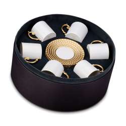 Espresso skodelica+ krožnik 6-delni set v darilni embalaži Gold