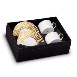 Kavna skodelica+ krožnik 2-delni set v darilni embalaži Gold