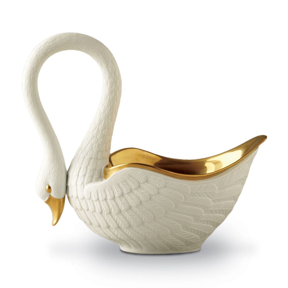 28 Skleda Swan White& Gold