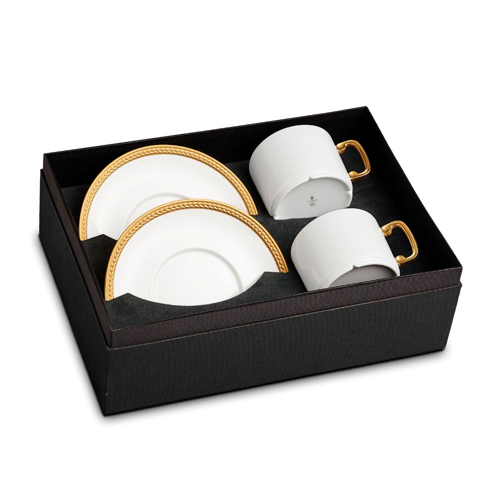 Kavna skodelica+ krožnik 2-delni set v darilni embalaži Gold/Platinum