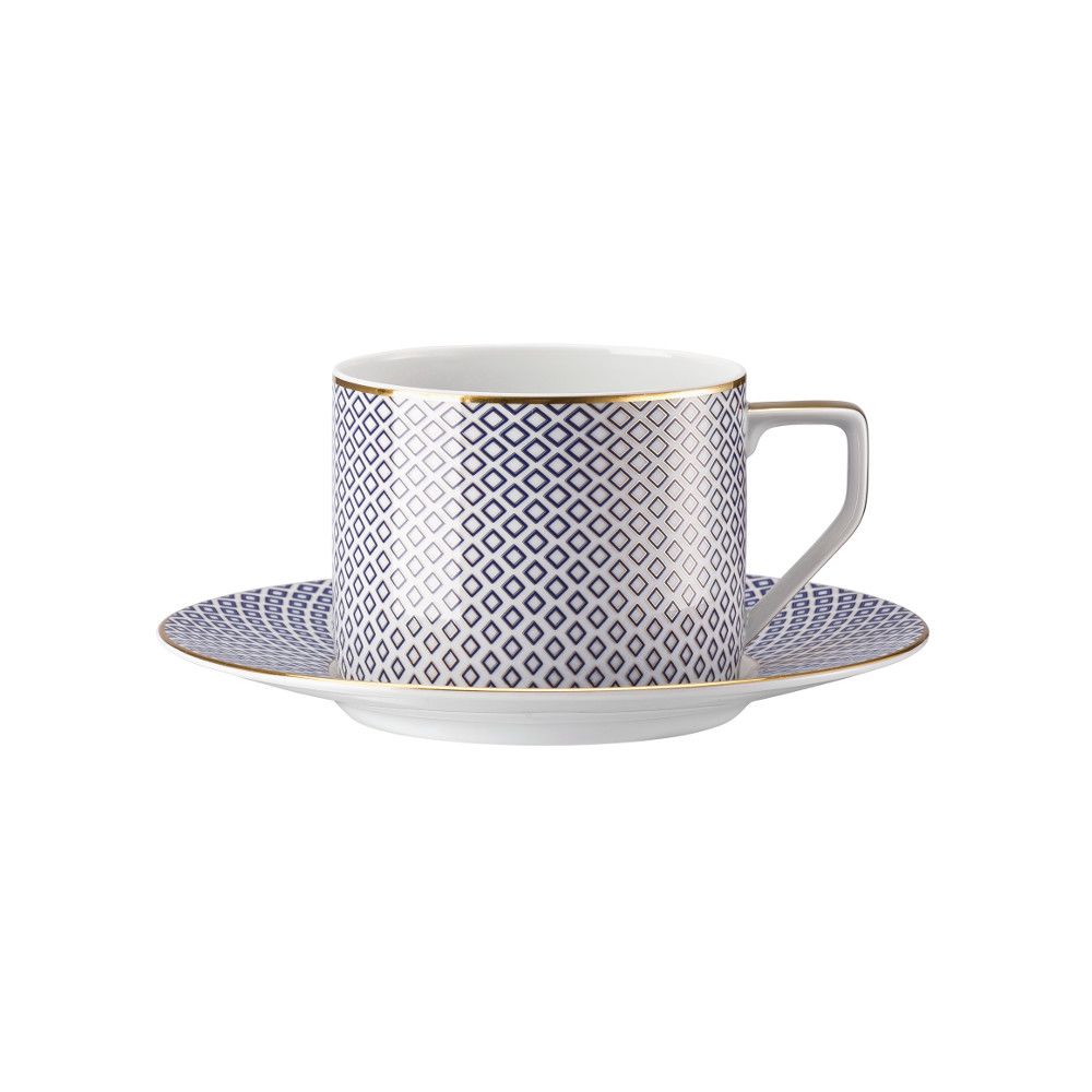 Cappuccino skodelica+ krožnik Carreau Bleu